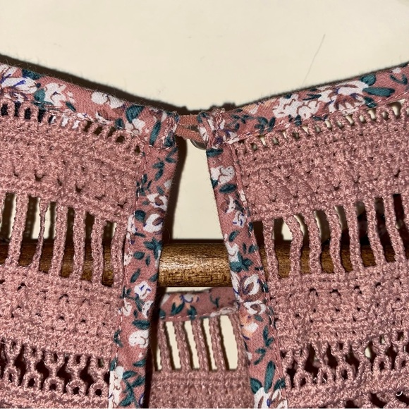 English Factory Dusty Rose Pink Crochet Floral Dress - Picture 5 of 6